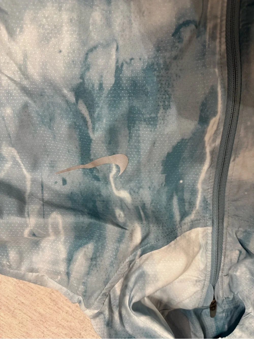 Nike Light Blue & White Tie-Dye Windbreaker Jacket
